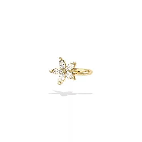 MONO BO P/OR CARTILAGE FORME FLEUR OXYDES BLANCS