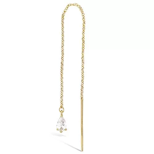 MONO BO P/OR CHAINE PENDANTE FORME GOUTTE OXYDE BLANC