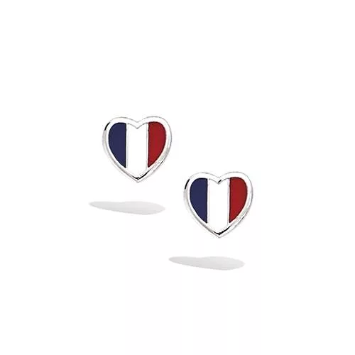 BO AG/RD FORME COEUR EMAIL BLEU BLANC ROUGE