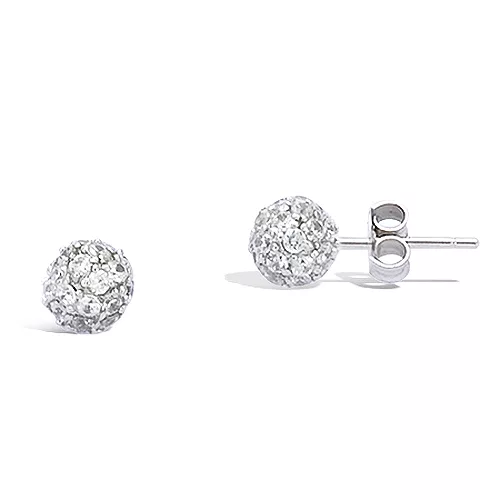 BO AG/RD BOULE PAVEE OXYDES BLANCS - 6MM