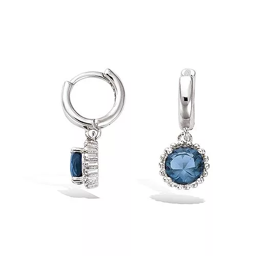 BO AG/RD MINI CREOLE 12MM PENDANT PIERRE RONDE LONDON BLUE