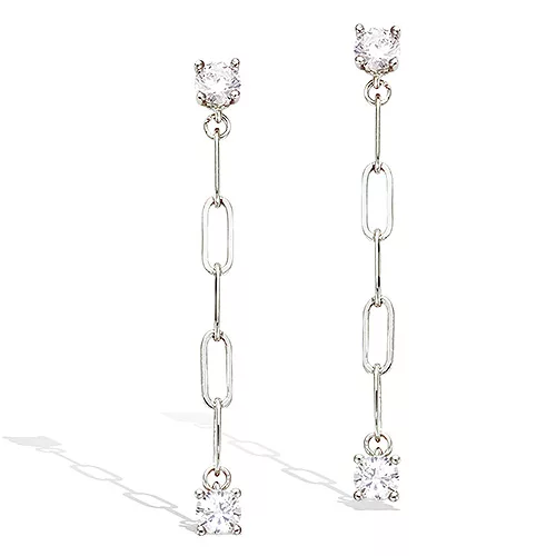 BO AG/RD PENDANT SUR MAILLE CHEVAL AVEC OXYDES BLANCS