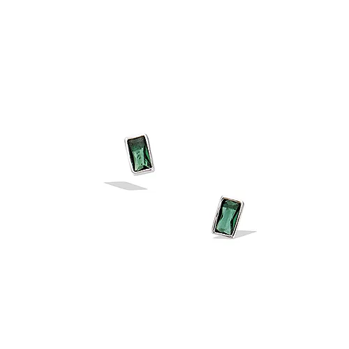 BO AG/RD PUCE PIERRES BAGUETTES COULEUR VERT EMERAUDE