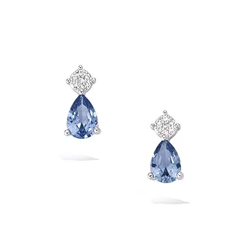 BO AG/RD FORME GOUTTE BLEU AQUAMARINE SYNTH + CZ