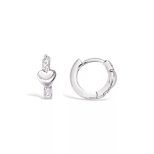 BO AG/RD MINI CREOLE MOTIF COEUR LISSE AVEC OXYDES BLANCS