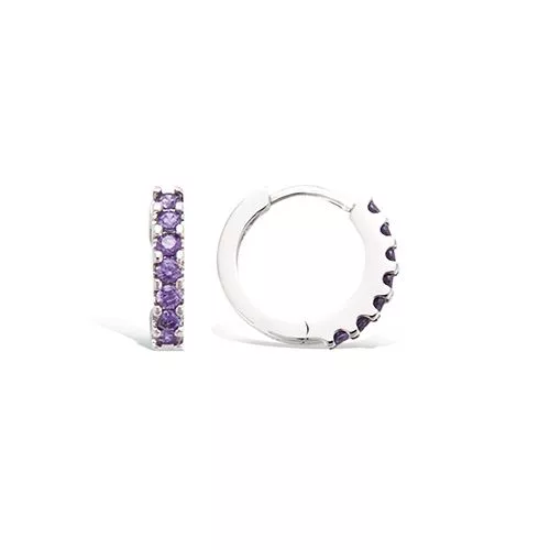 BO AG/RD CREOLE DIAM 12 MM OXYDES AMETHYSTES