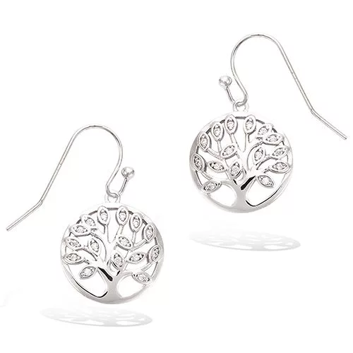 BO AG/RD FORME RONDE MOTIF ARBRE DE VIE OXYDES BLANCS