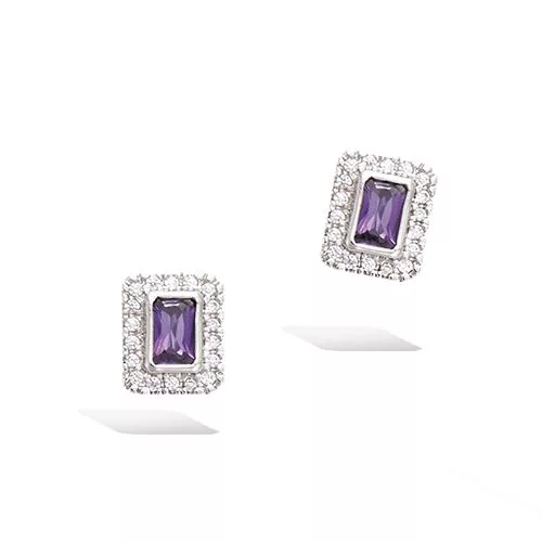 BO AG/RD FORME RECTANGLE OXYDE AMETHYSTE ENTOURAGE OXYDES BLANCS