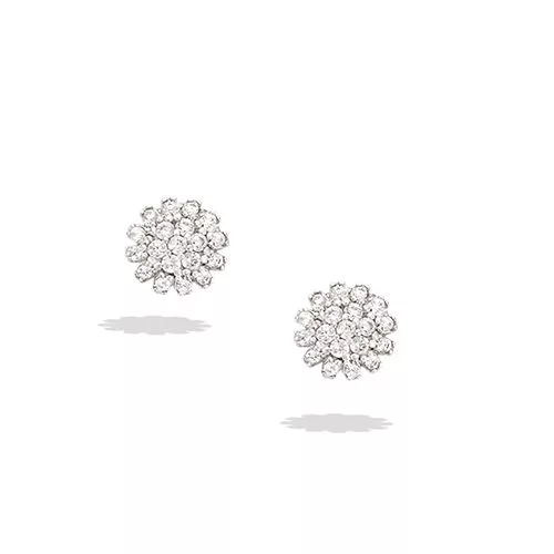 BO AG/RD FORME RONDE MOTIF FLEUR OXYDES BLANCS