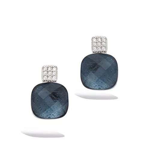 BO AG/RD PIERRE VERRE LONDON BLUE FACETTEE + CZ