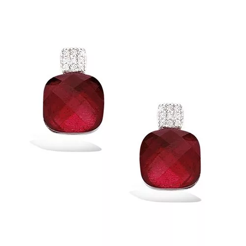 BO AG/RD PIERRE VERRE RUBIS FACETTE + CZ