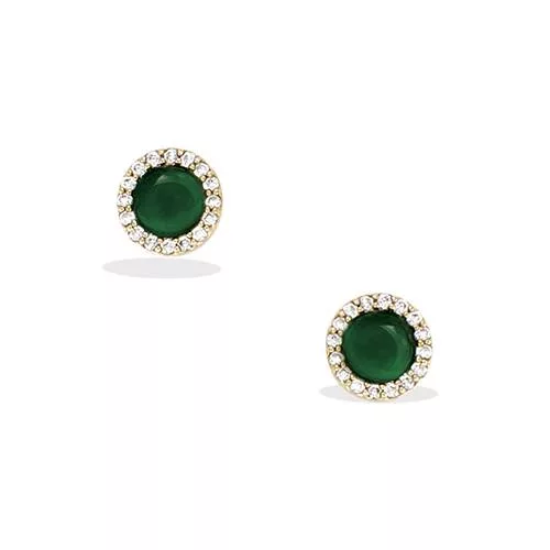 BO P/OR PUCE VERT EMERAUDE ENTOURAGE OXYDES BLANCS