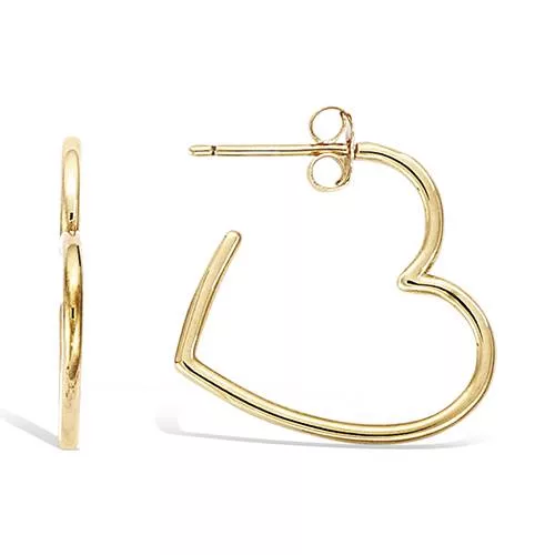 BO P/OR CREOLE OUVERTE FORME COEUR LISSE 22MM