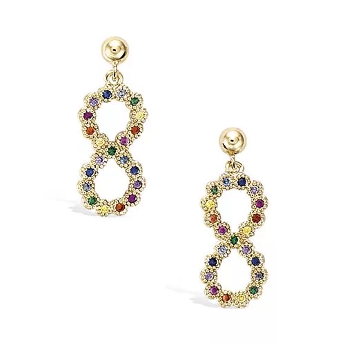 BO P/OR PENDANTE MOTIF INFINI RAINBOW