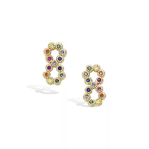 BO P/OR PUCE MOTIF INFINI RAINBOW