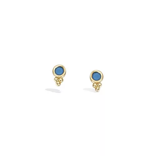 BO P/OR PUCE TURQUOISE SYNTH SERTI CLOS ROND