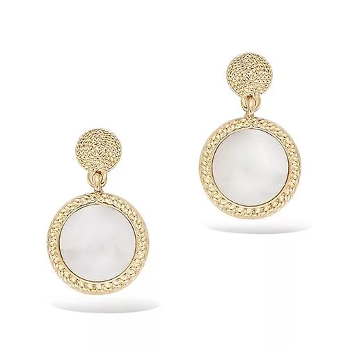 BO P/OR PENDANTE FORME RONDE NACRE VERITABLE BLANCHE