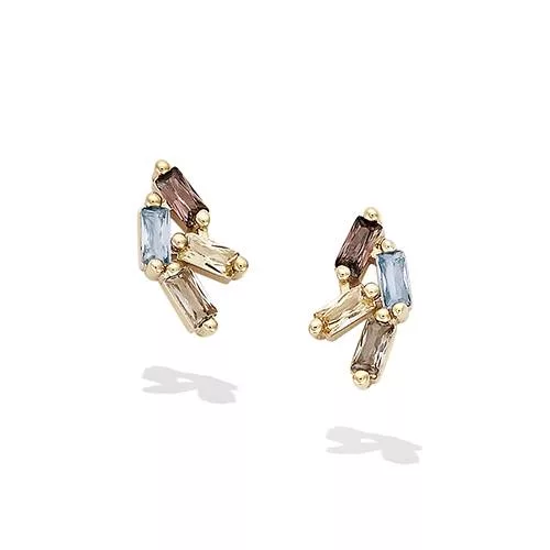 BO P/OR PUCE CLUSTER  SMOKY ROSE + SMOKY VERT + AQUA MARINE + CHAMPAGNE CZ