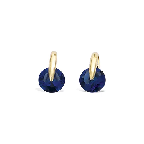 BO P/OR VERRE BLEU SAPHIR ROND