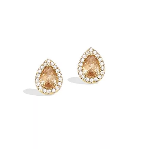 BO P/OR PIERRE FORME GOUTTE COULEUR CHAMPAGNE ENTOURAGE OXYDES BLANCS