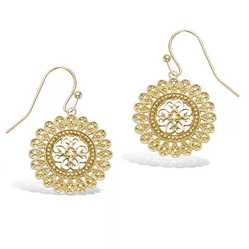 BO P/OR FORME RONDE MOTIF FLEUR OXYDES BLANCS