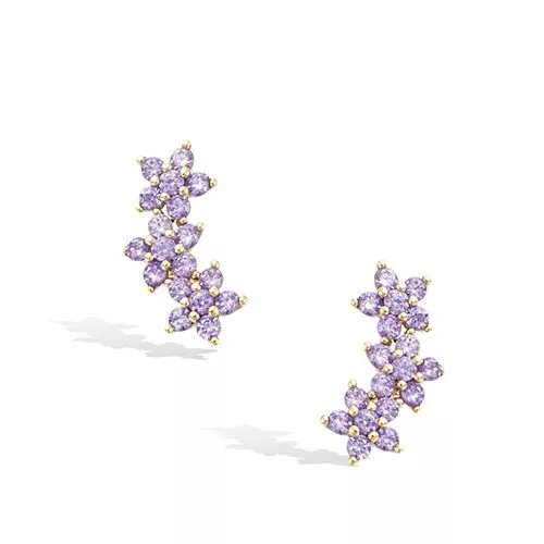BO P/OR LOBE TRIO FLEURS OXYDES AMETHYSTES
