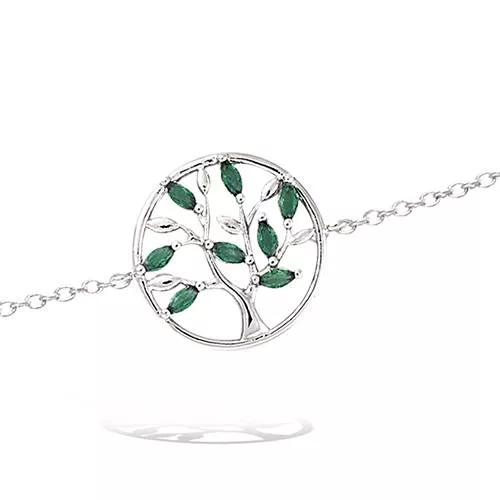 BRA AG/RD CERCLE + ARBRE DE VIE VERT EMERAUDE