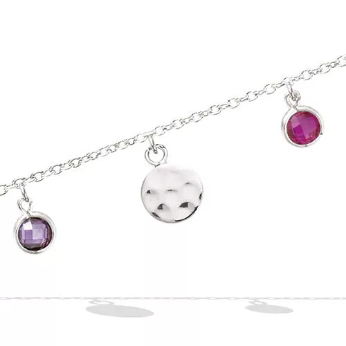 BRA AG/RD COULEURS FUSCHIA ET AMETHYSTE AVEC PASTILLES MARTELEES