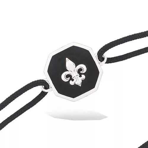 BRA AG/RD FLEUR DE LYS LISSE + LACQUE NOIRE