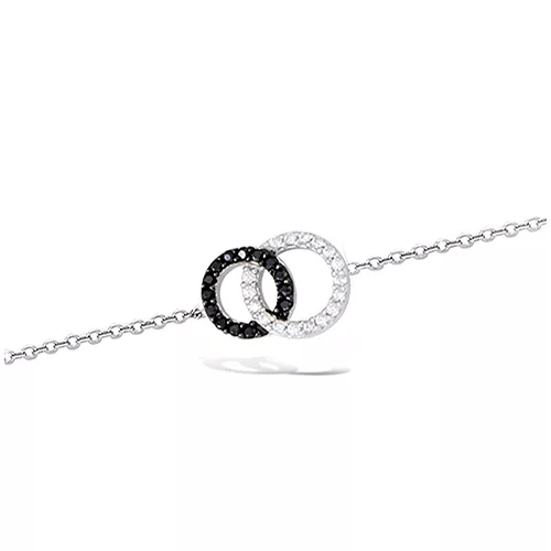 BRA AG/RD DOUBLE CERCLE ENTREMELE CZ NOIR ET BLANC