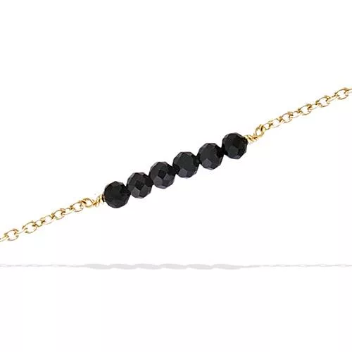 BRA P/OR CHAINE SIX BILLES ONYX VERITABLE