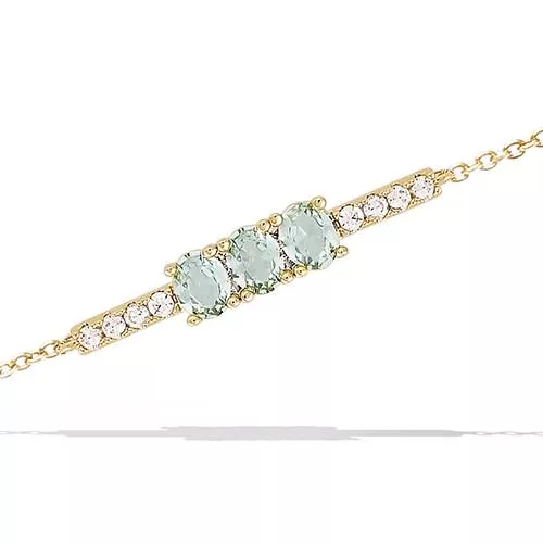 BRA P/OR TRIO PIERRES BLEUES PASTELLES + OXYDES BLANCS