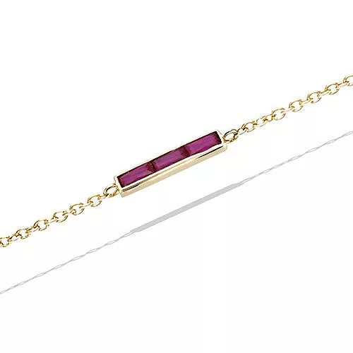 BRA P/OR TRILOGIE PIERRES BAGUETTES COULEUR FUCHSIA