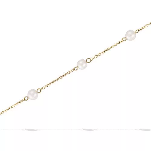 BRA P/OR CHAINE AVEC PERLES SYNTH BLANCHES