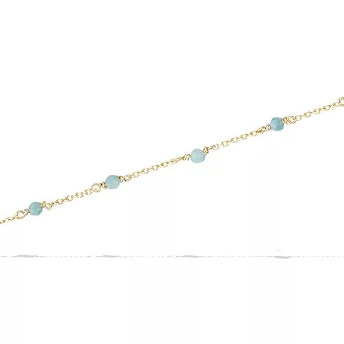 BRA P/OR CHAINE AMAZONITE VERITABLE