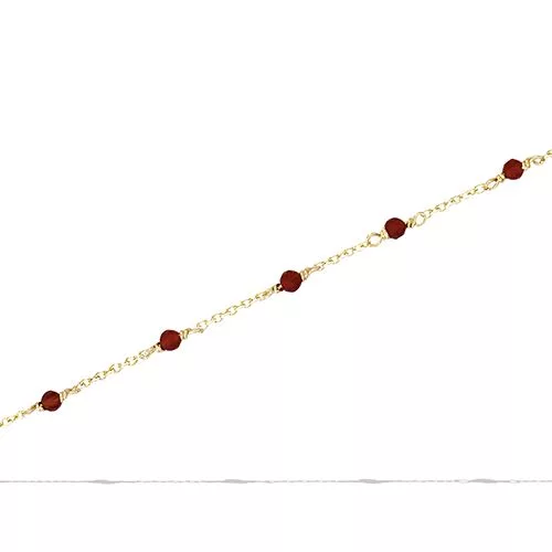 BRA P/OR CHAINE AGATE ROUGE VERITABLE