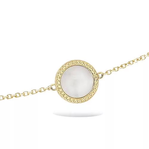BRA P/OR FORME RONDE NACRE VERITABLE BLANCHE