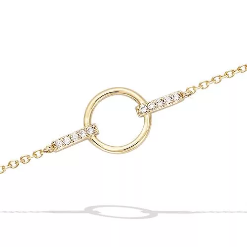 BRA P/OR CERCLE LISSE EVIDE + BARRETTE OXYDES BLANCS