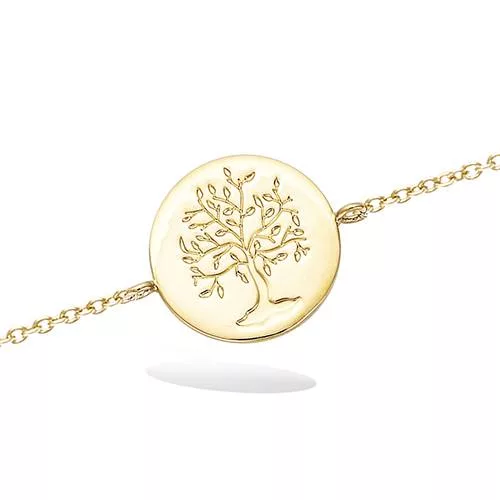 BRA P/OR MEDAILLE RONDE MOTIF ARBRE DE VIE