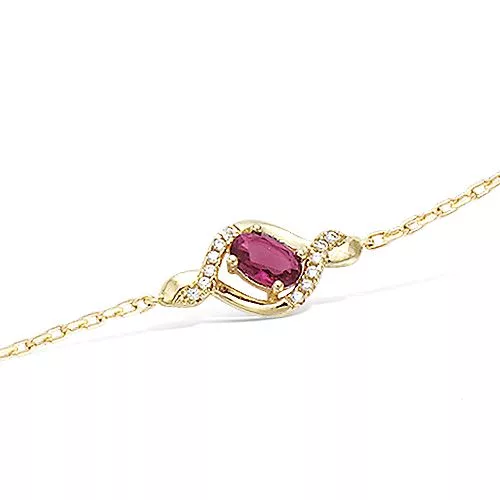 BRA P/OR VERRE SAPHIR AVEC CZ
