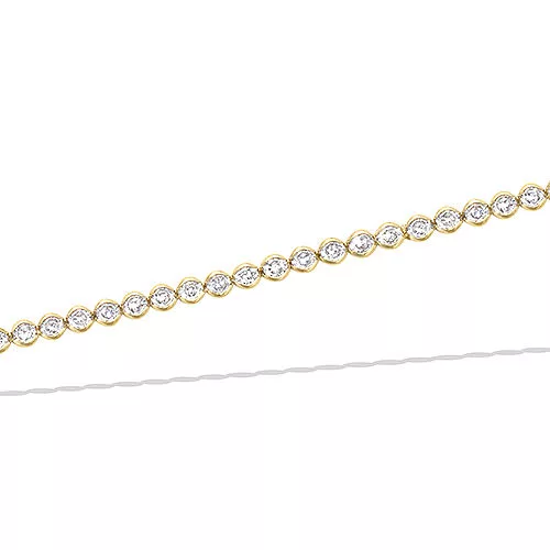 BRA P/OR RIVIERE OXYDES BLANCS SERTI CLOS AVEC CHAINETTE