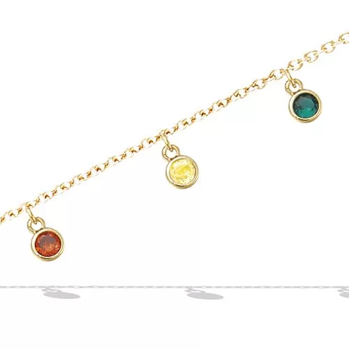 BRA P/OR FORME RONDE SERTI CLOS COULEURS RAINBOW