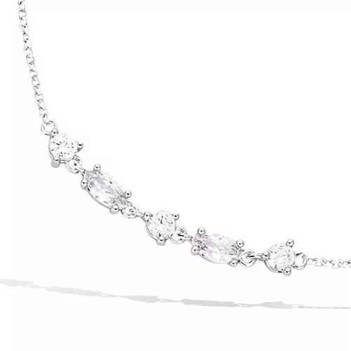 COLLIER AG/RD PIERRE OXYDES BLANCS MULTIFORMES
