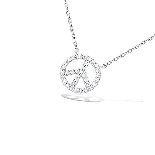 COLLIER AG/RD PEACE AND LOVE OXYDES BLANCS