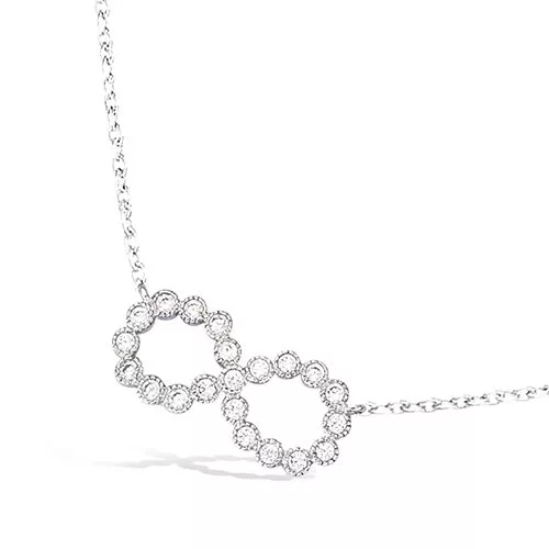 COLLIER AG/RD MOTIF INFINI OXYDES BLANCS