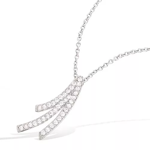 COLLIER AG/RD 3 FILAMENTS OXYDES BLANCS