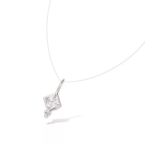 COLLIER FIL NYLON AG/RD PUCE OXYDE BLANC SERTI CLOS CARRE