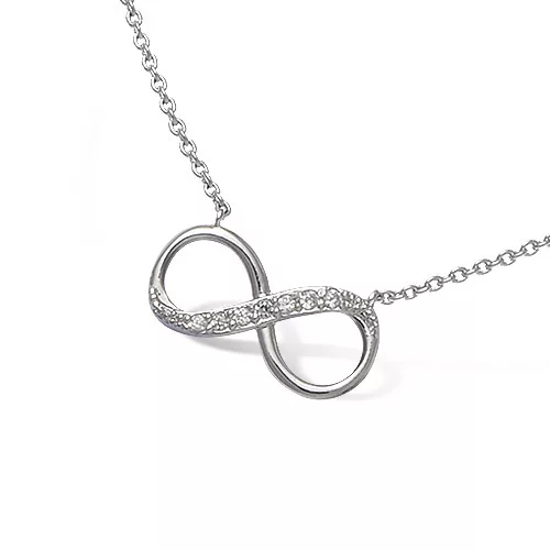 COLLIER AG/RD SYMBOLE INFINI OXYDES BLANCS