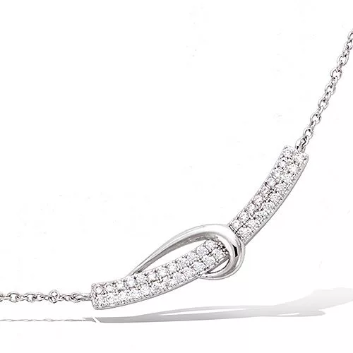 COLLIER AG/RD VIRGULE ET OXYDES BLANCS