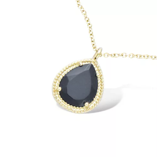 COLLIER P/OR FORME GOUTTE OXYDE NOIR
